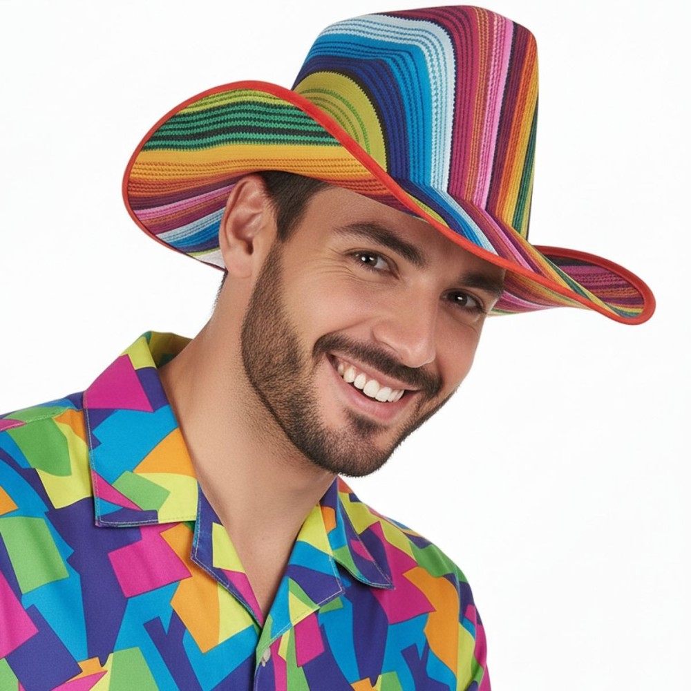 Klobouk duhový pruhovaný