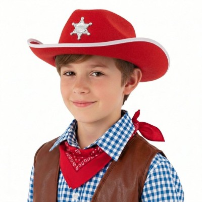 Kovbojský klobouk dětský červený