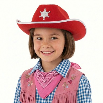 Kovbojský klobouk dětský červený