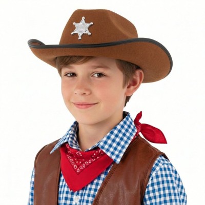 Kovbojský klobouk dětský hnědý