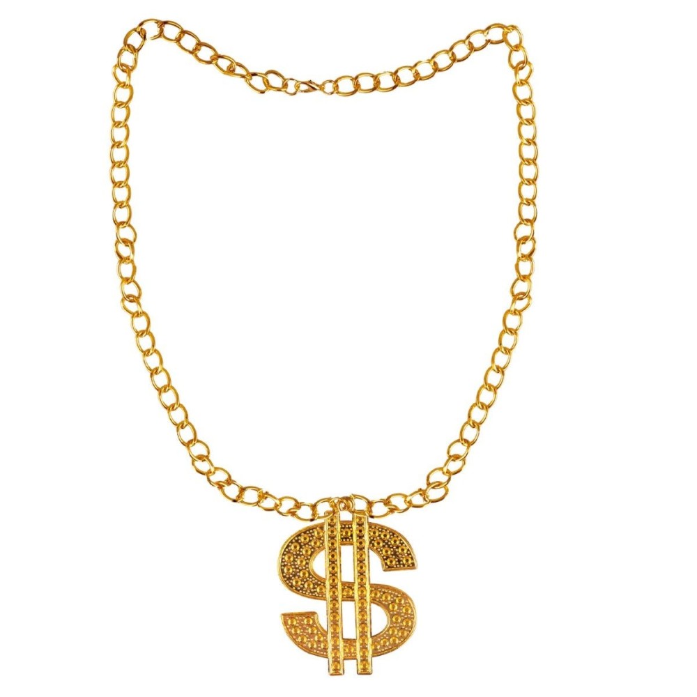 Kovový náhrdelník dolar zlatý