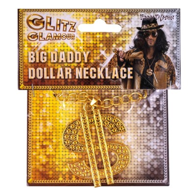 Kovový náhrdelník dolar zlatý