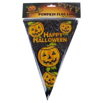 Plastová girlanda vlajková Happy Halloween dýně 5 m