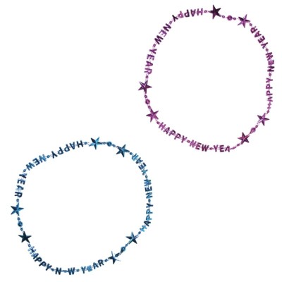 Náhrdelníky silvestr 2ks Happy New Year