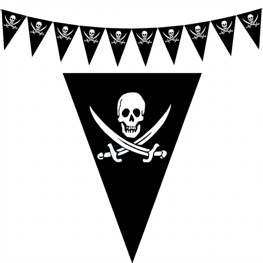Plastová girlanda vlajková pirát 5m