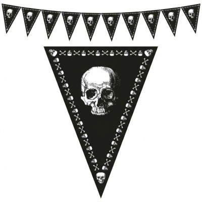 Plastová girlanda vlajková piráti lebka 5m
