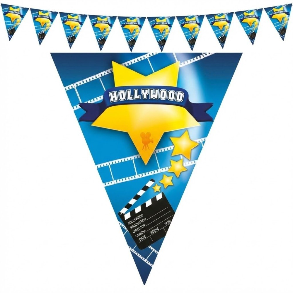 Plastová girlanda vlajková Hollywood film 5m