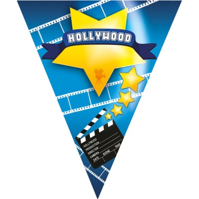 Plastová girlanda vlajková Hollywood film 5m