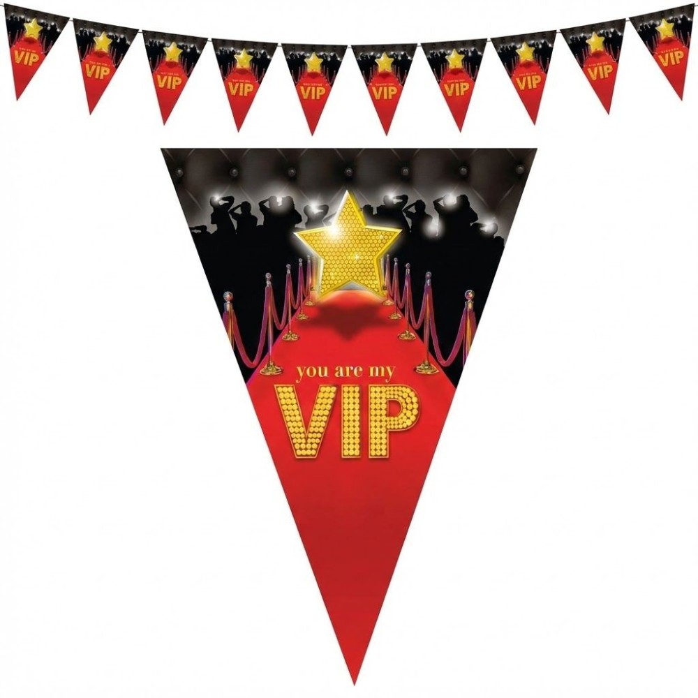 Plastová girlanda vlajková VIP film 5m