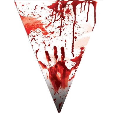 Plastová girlanda vlajková krvavá zombie 5m