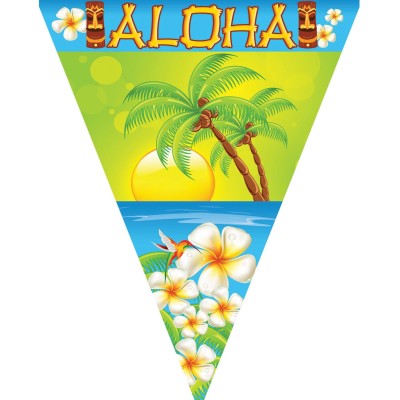 Plastová girlanda vlajková Aloha Havaj 5 m
