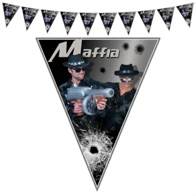 Plastová girlanda vlajková Mafie 5 m