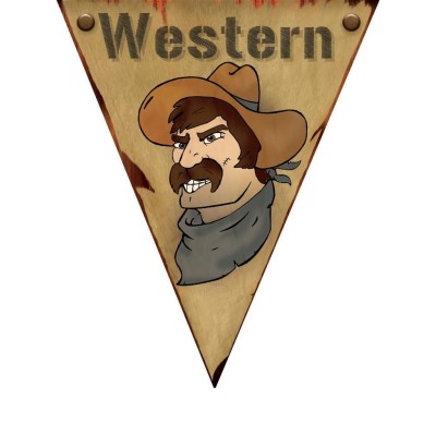 Plastová girlanda vlajková Western kovboj 5 m