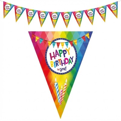 Plastová girlanda vlajková Narozeniny 5m