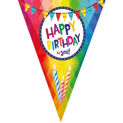 Plastová girlanda vlajková Narozeniny 5m
