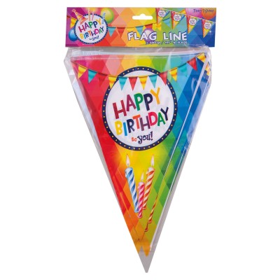 Plastová girlanda vlajková Narozeniny 5m