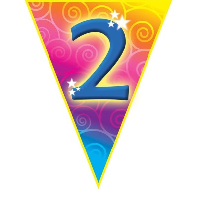 Plastová vlajková narozeninová girlanda číslo 2 délka 5m