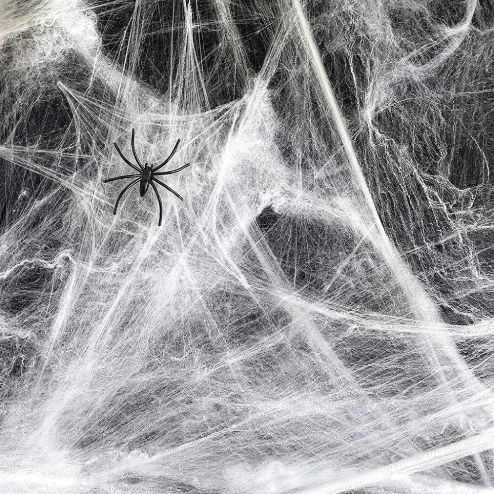 Umělá pavučina bílá a pavouk 20g