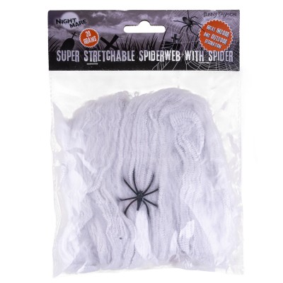 Umělá pavučina bílá a pavouk 20g