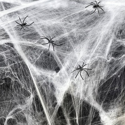 Umělá pavučina 300gr a 4 pavouci