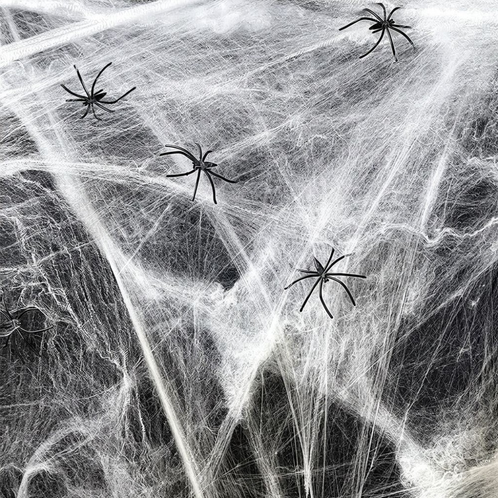 Umělá pavučina 300g a 4 pavouci