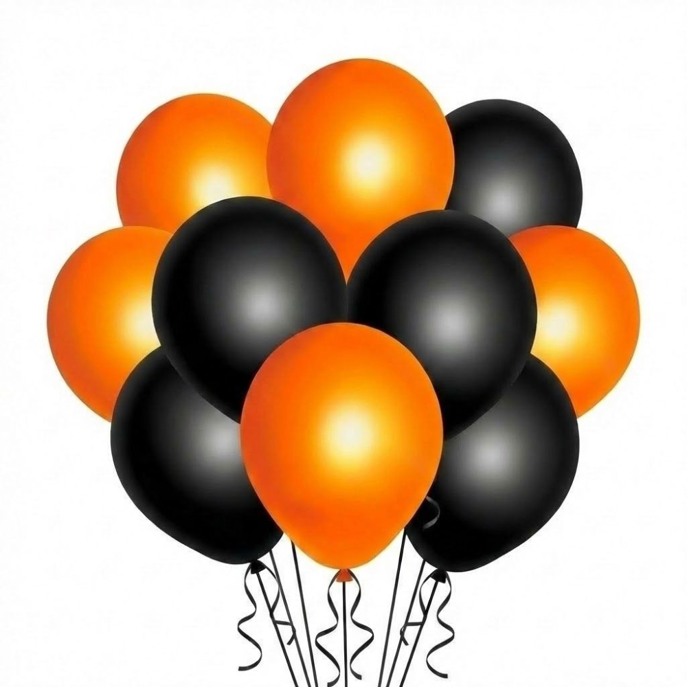 Latexové balónky Halloween černé a oranžové 10ks