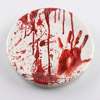 Papírové talíře krvavé šmouhy 8ks