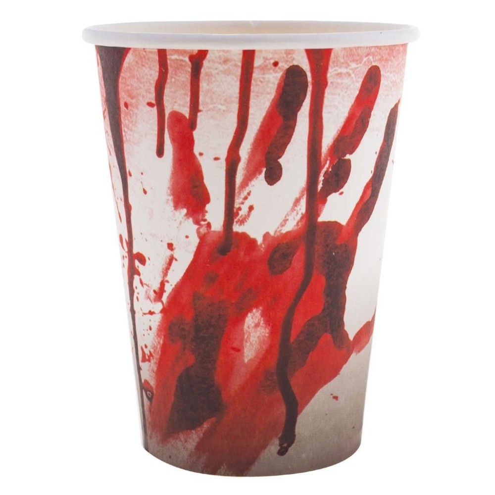 Papírové kelímky krvavé šmouhy 8ks
