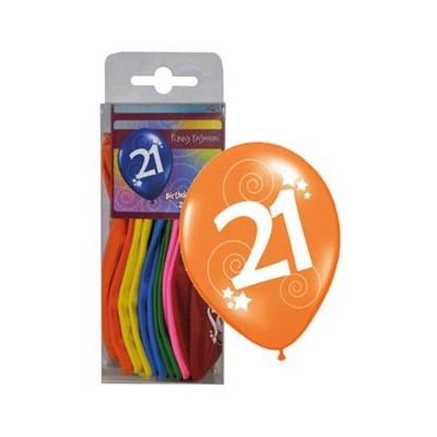 Latexové balónky číslo 21 mix barev 12ks