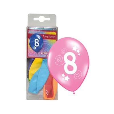Latexové balónky číslo 8 mix barev 12ks