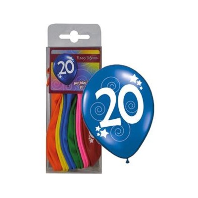 Latexové balónky číslo 20 mix barev 12ks