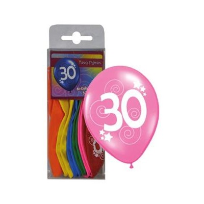 Latexové balónky číslo 30 mix barev 12ks