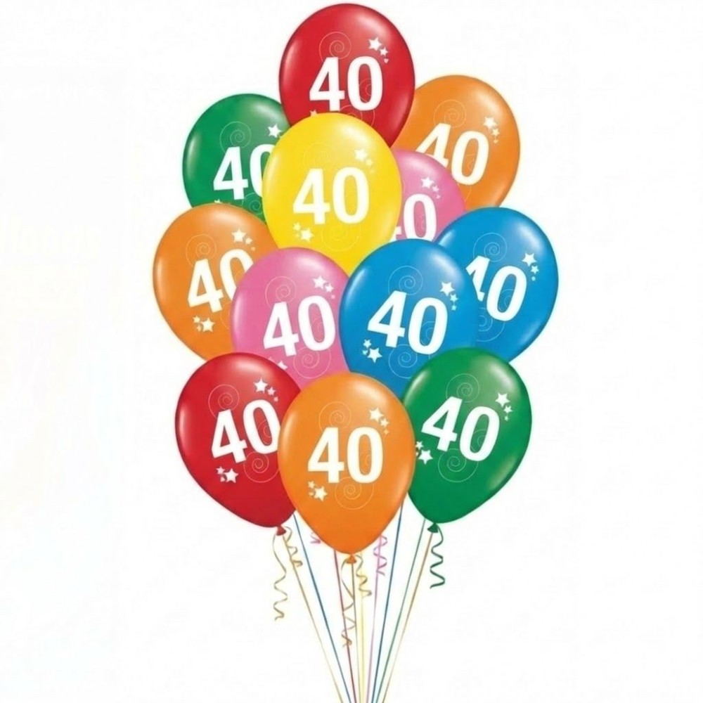 Latexové balónky číslo 40 mix barev 12ks