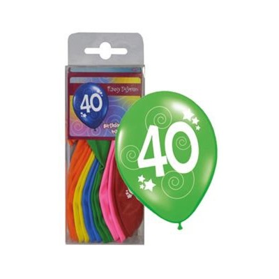 Latexové balónky číslo 40 mix barev 12ks