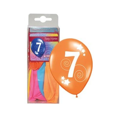 Latexové balónky číslo 7 mix barev 12ks