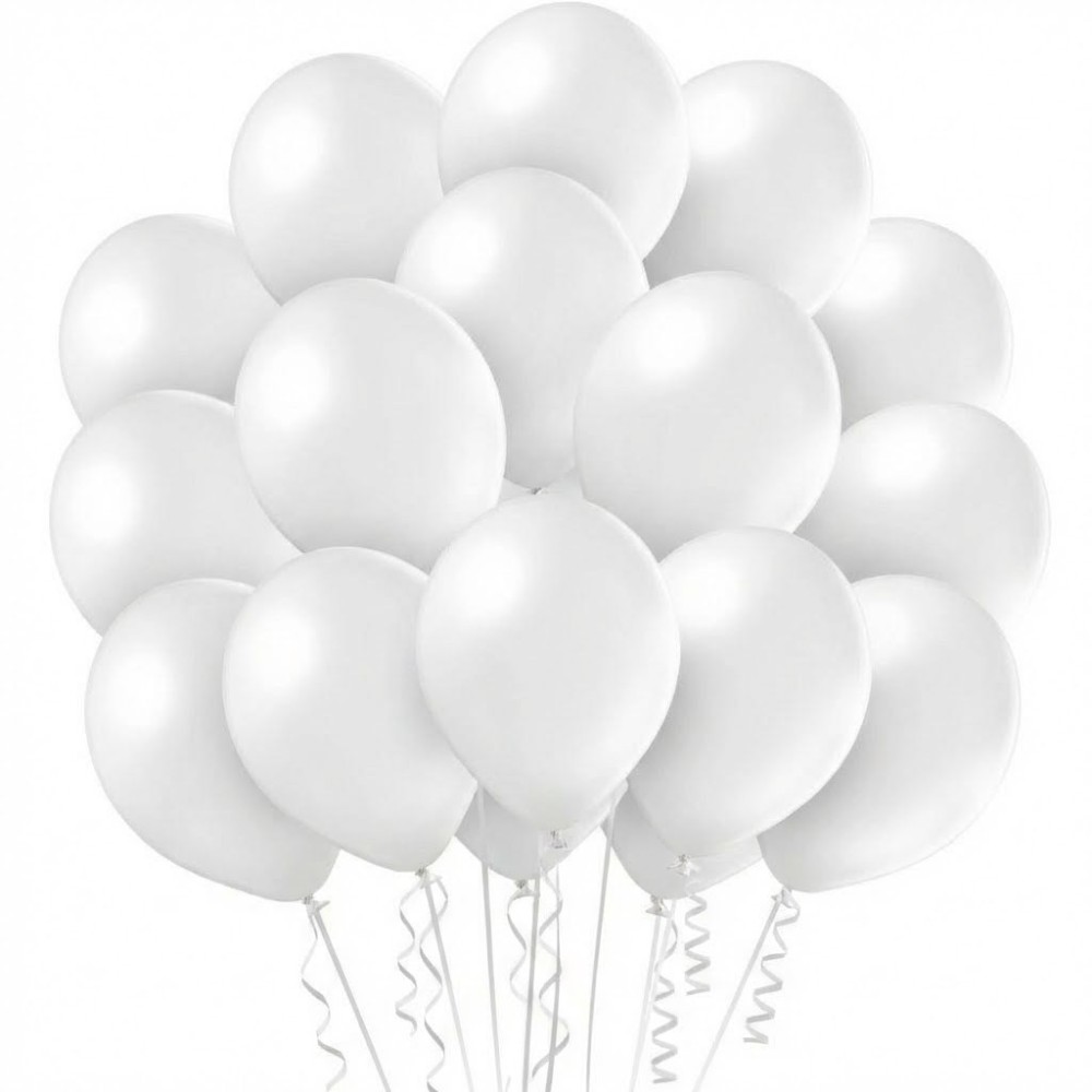 Latexové balónky bílé metalické lesklé 40ks