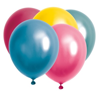 Latexové balónky barevné metalické lesklé 40ks