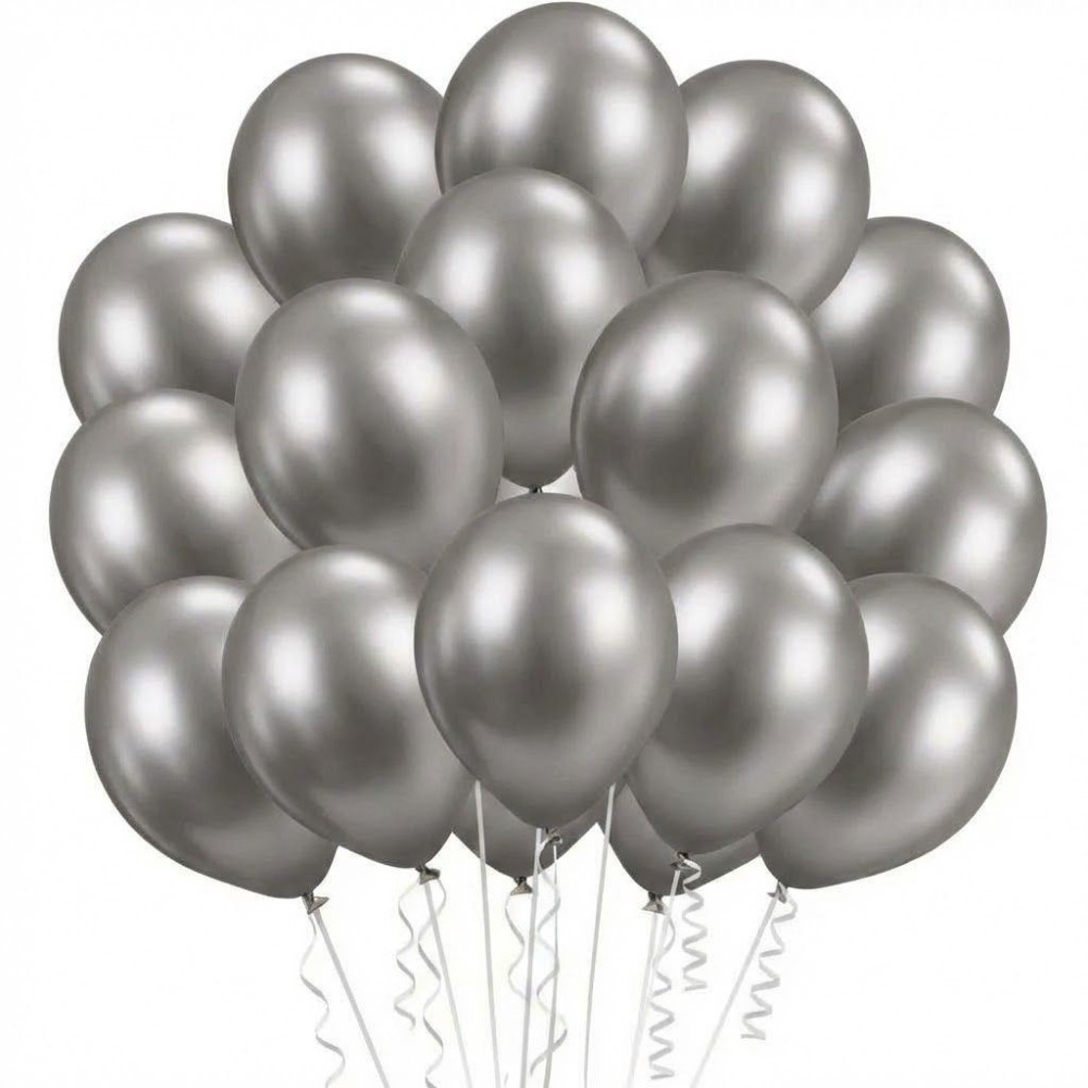 Latexové balónky stříbrné metalické lesklé 40ks