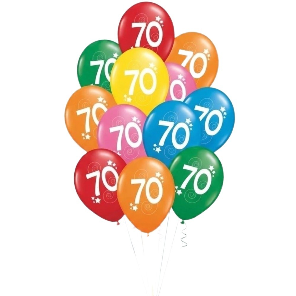 Latexové balónky číslo 70 mix barev 12ks