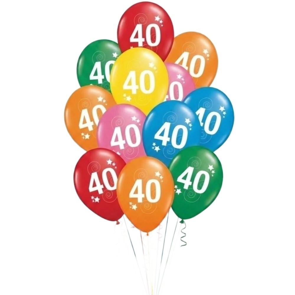 Latexové balónky číslo 40 mix barev 12ks