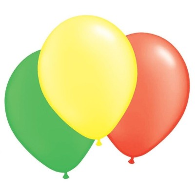 Latexové balónky mix červené, zelené a žluté 100ks