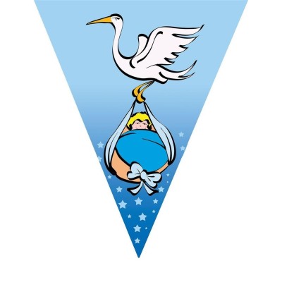 Plastová girlanda vlajková miminko chlapeček 5m