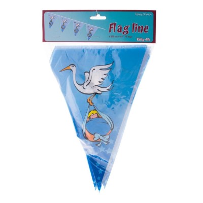 Plastová girlanda vlajková miminko chlapeček 5m