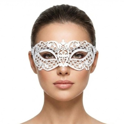 Kovová maska škraboška bílá