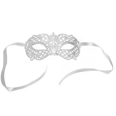 Kovová maska škraboška bílá