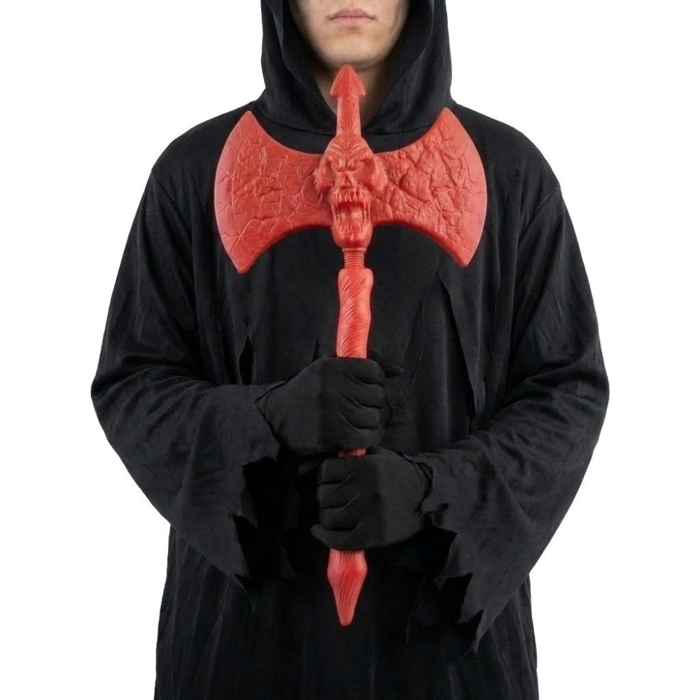 Červená sekera s lebkou 50cm