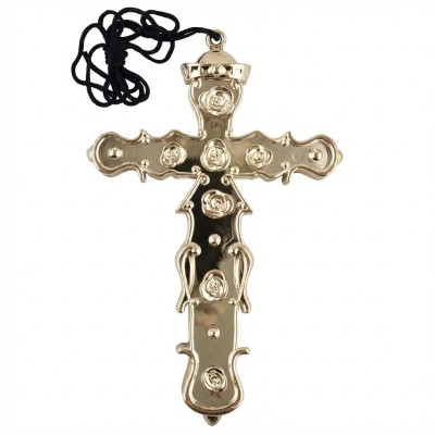 Zlatý plastový kříž 14cm