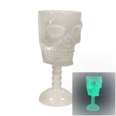 Pohár lebka svítící 18 cm