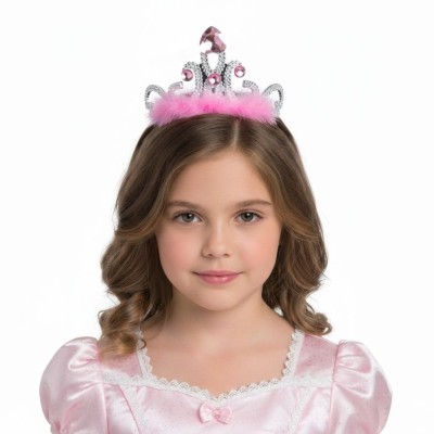 Korunka čelenka růžová s chmýřím