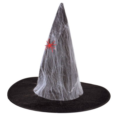 Klobouk čarodějnice s pavučinou a pavoukem